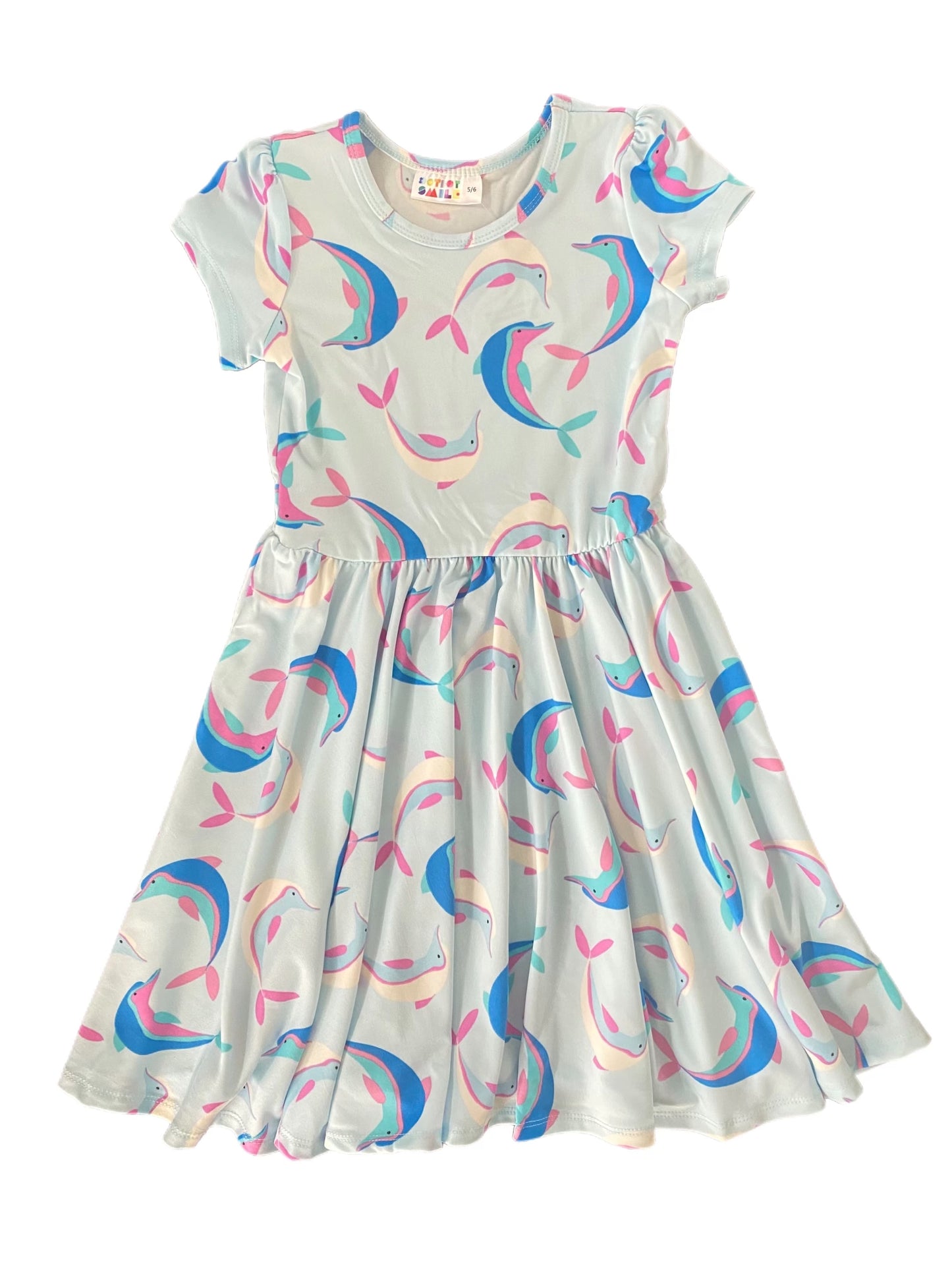 Colorful Dolphins Cap Dress
