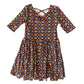 Black Orange & Pink Floral Ballerina Dress