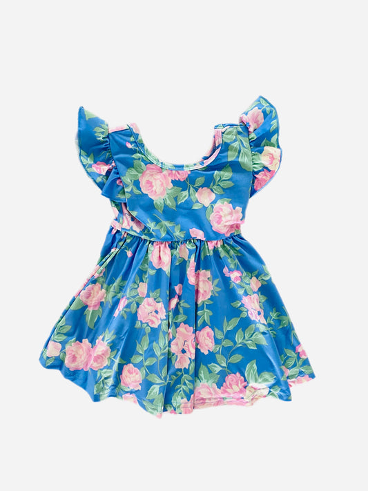 Baby Blue & Soft Pink Floral Empire