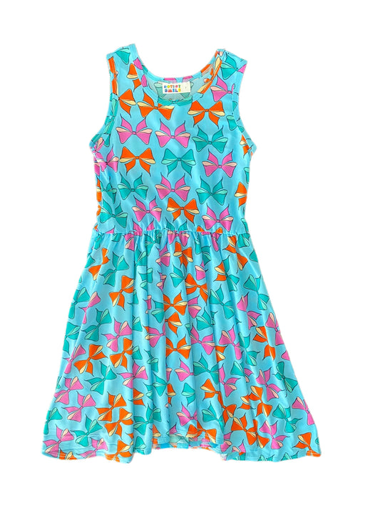 Blue Bows Tank Dress