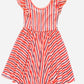 Purple and Red Striped Empire Dress