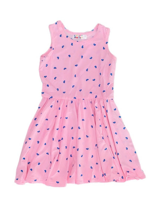 Blue Hearts on Pink Tank Dress