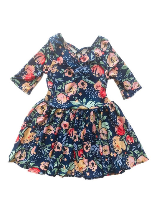 Navy Floral Ballerina Dress