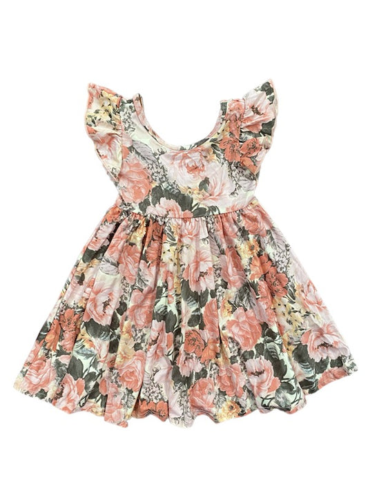 Realistic Pink Roses Empire Dress