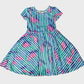 Teal, Pink & Blue Cap Dress