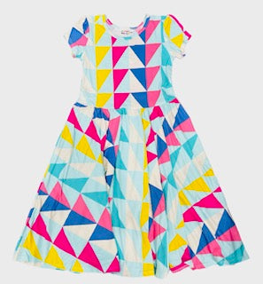 Multifaceted Triangles Cap Dress