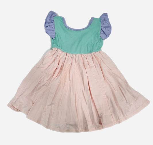 Lavender/Teal/Pink Empire Dress