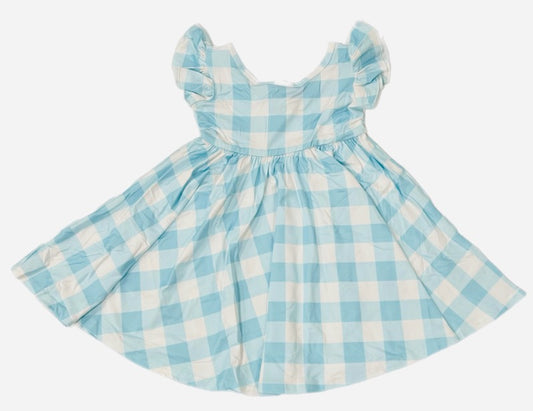 Baby Blue Plaid Empire Dress