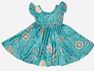 Teal Ocean Empire Dress