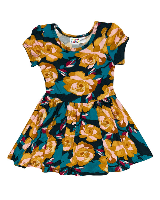 Golden Rose Cap Dress