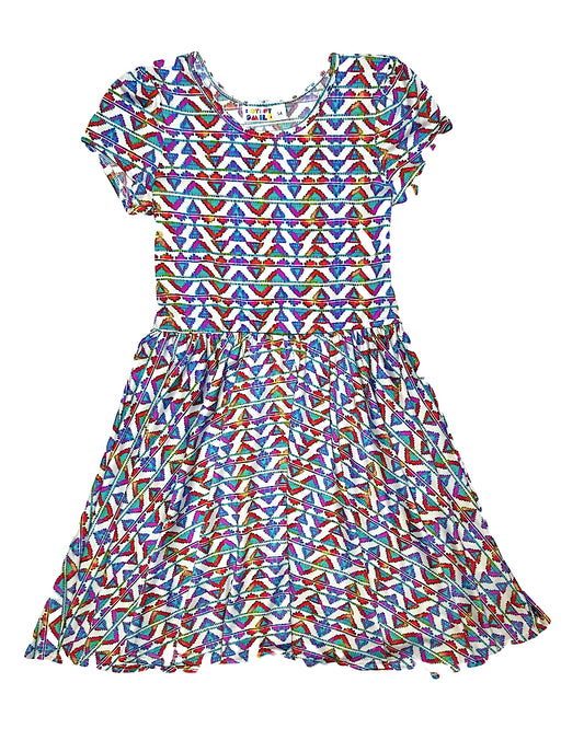 Rainbow Tapestry Cap Dress