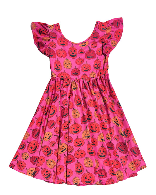 Pink Pumpkin Party Empire Dress 🎃