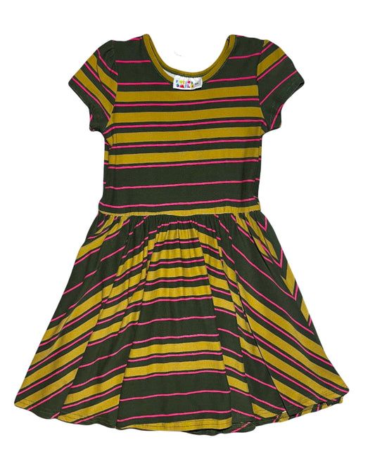 Olive Sunset Striped Cap Dress