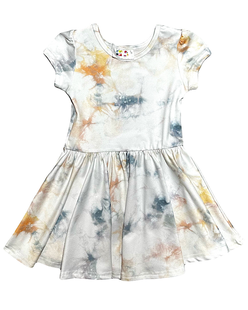 Misty Cloudburst Tie-Dye Cap Dress