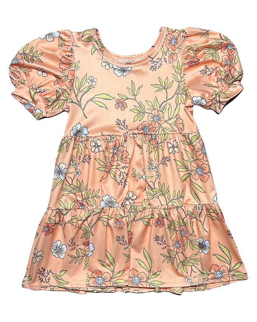 Peach Blossom Tier Dress 🧡🌿