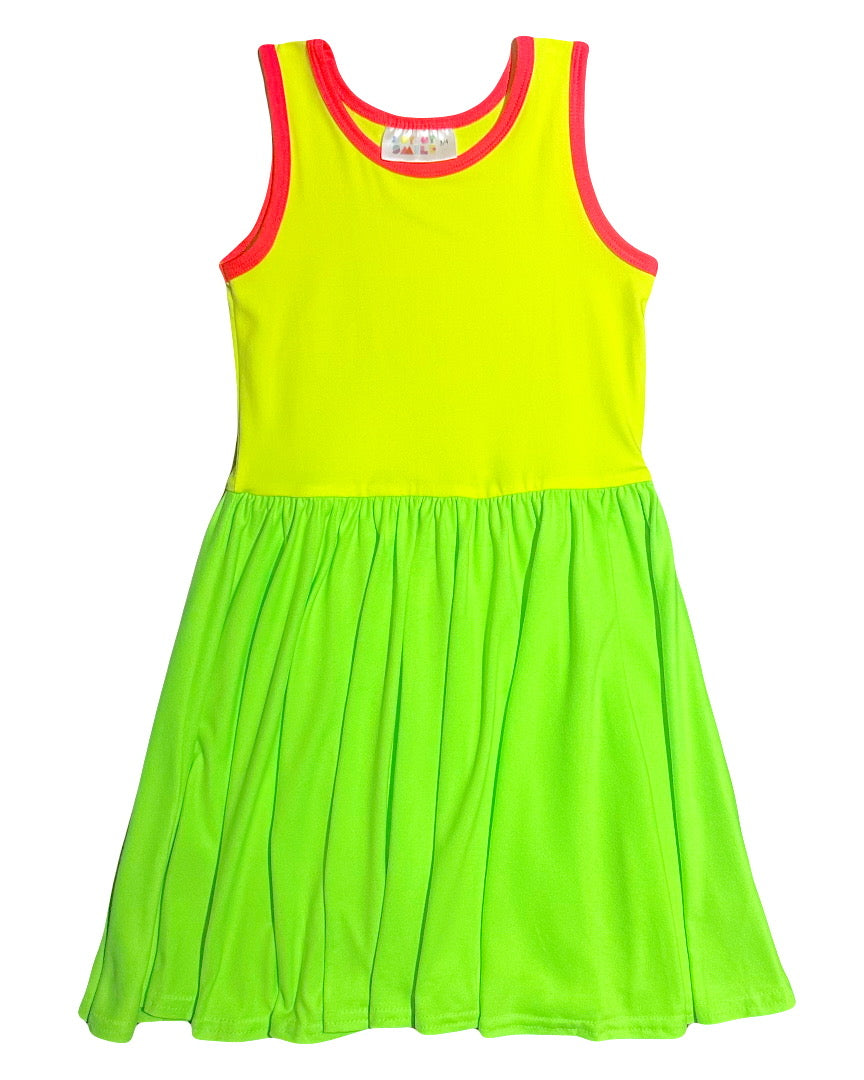 Electric Limeade Tank Dress DotDotSmile Electric limeade tank dress dotdotsmile