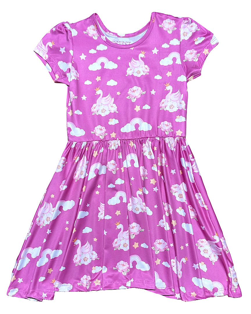 Swan Princess Skies Pink Cap Dress