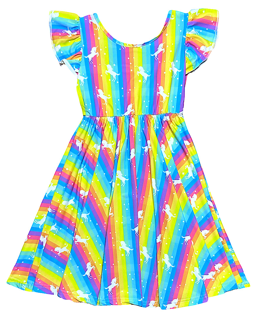 Rainbow Unicorn Empire Dress
