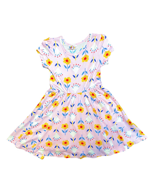 Sunbeam Blossom Cap Dress