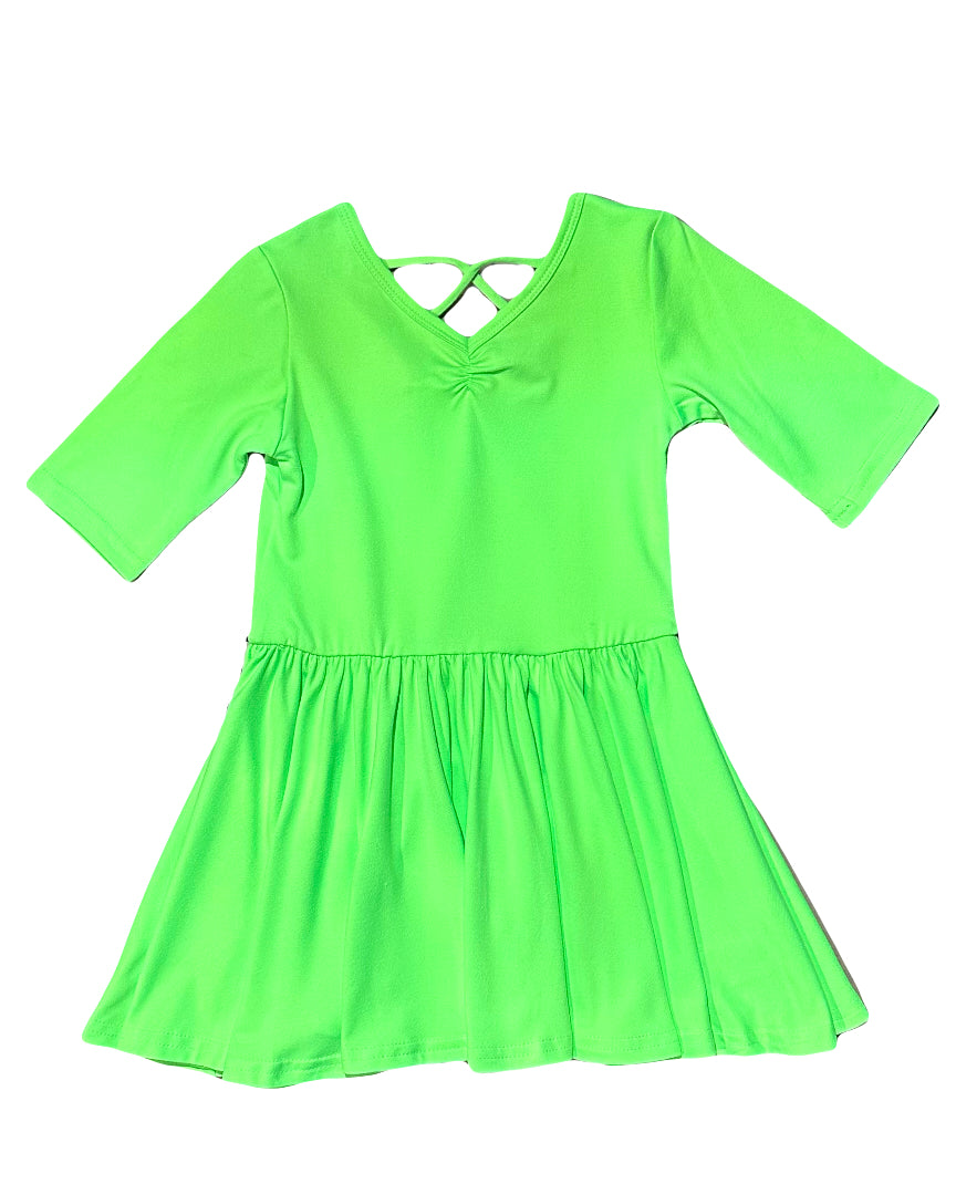 Neon Lime Pop Ballerina Dress 💚⚡