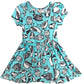 Aqua Owl Cap Dress