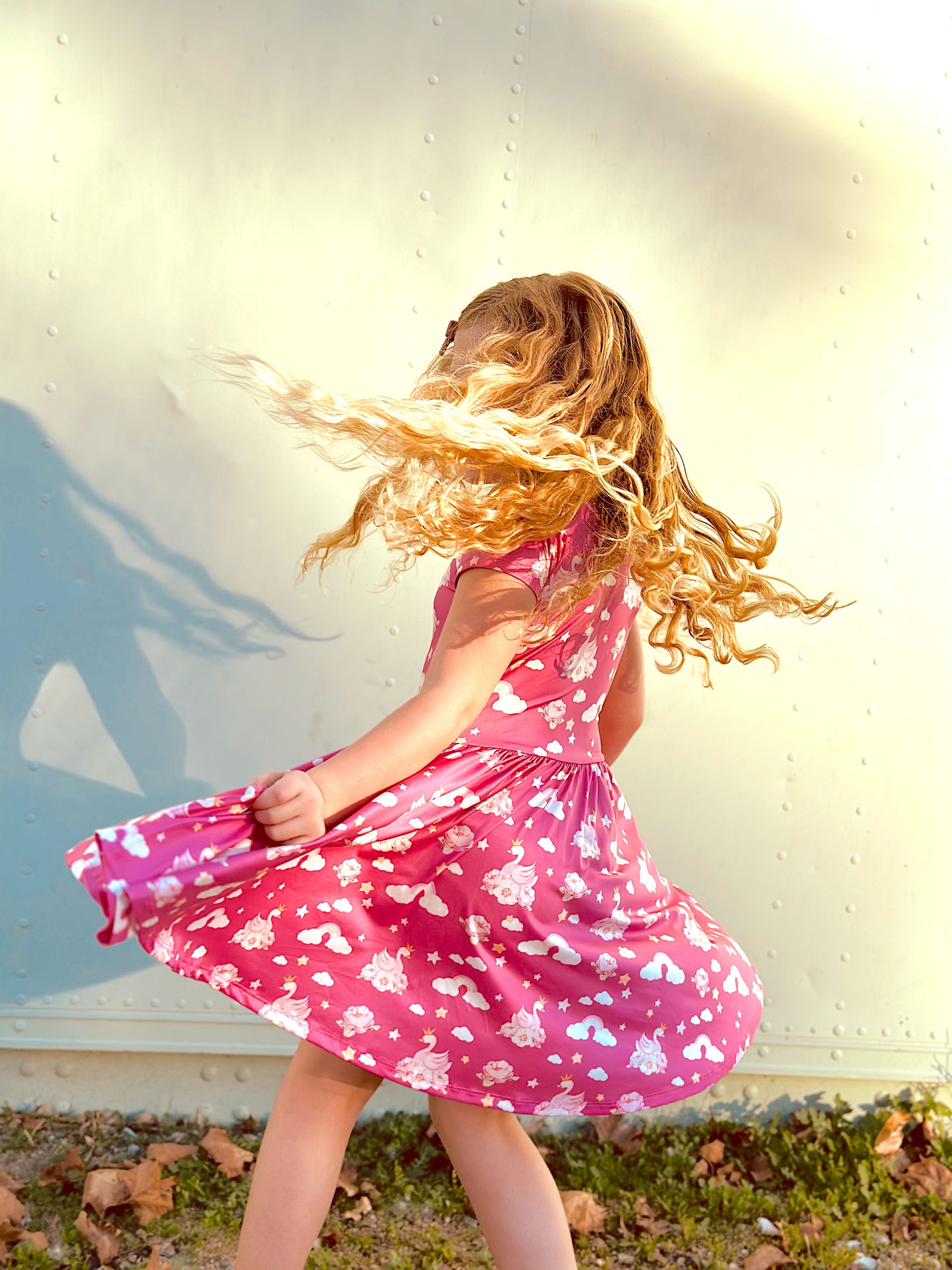 Swan Princess Skies Pink Cap Dress