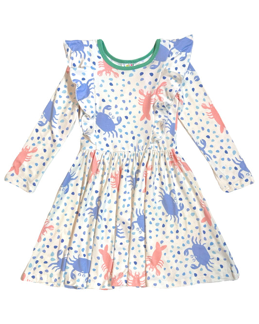 Crabby Cutie Ruffle Dress 🦀💙