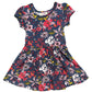 Tropical Midnight Bloom Cap Dress