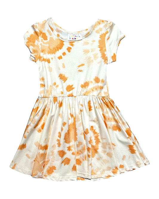 Marigold Tie-Dye Cap Dress