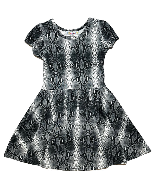 Sleek Snakeskin Cap Dress