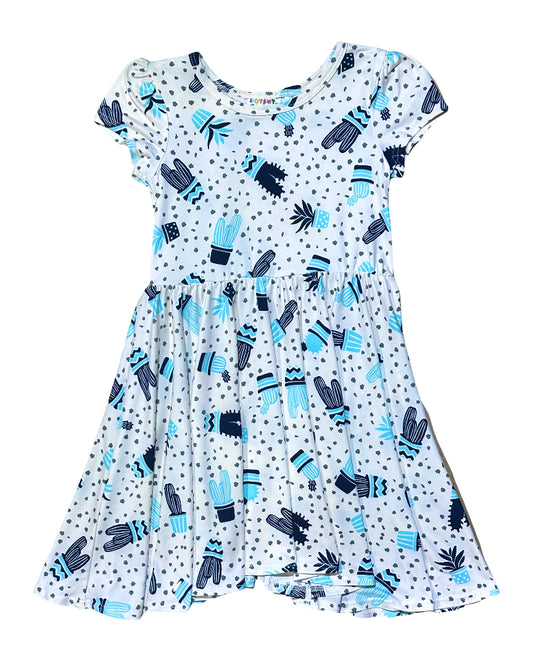 Blue Cactus Cap Dress