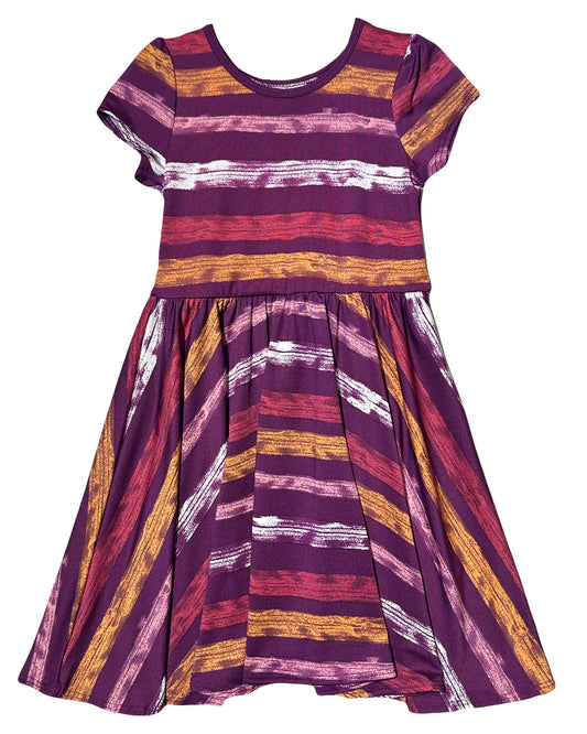 Autumn Stripe Cap Dress
