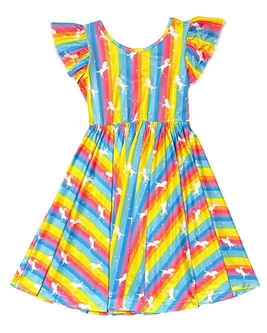 Rainbow Unicorn Empire Dress