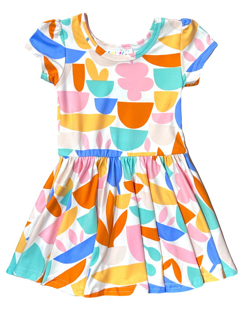 Modern Mosaic Cap Dress