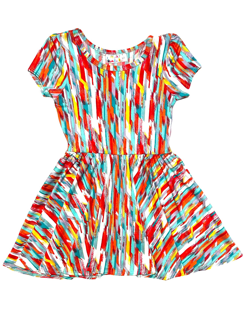 Prism Streaks Cap Dress