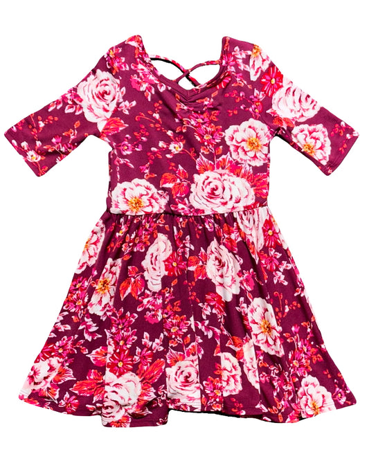 🌸 Bold Bloom Ballerina Dress
