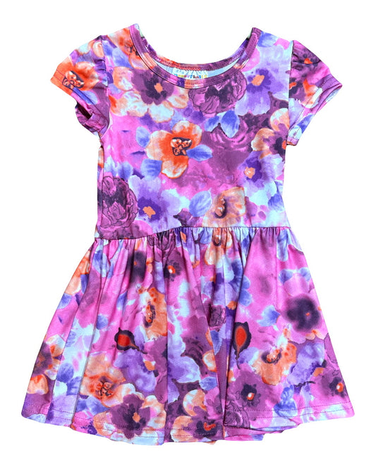 Midnight Petal Pop Cap Dress