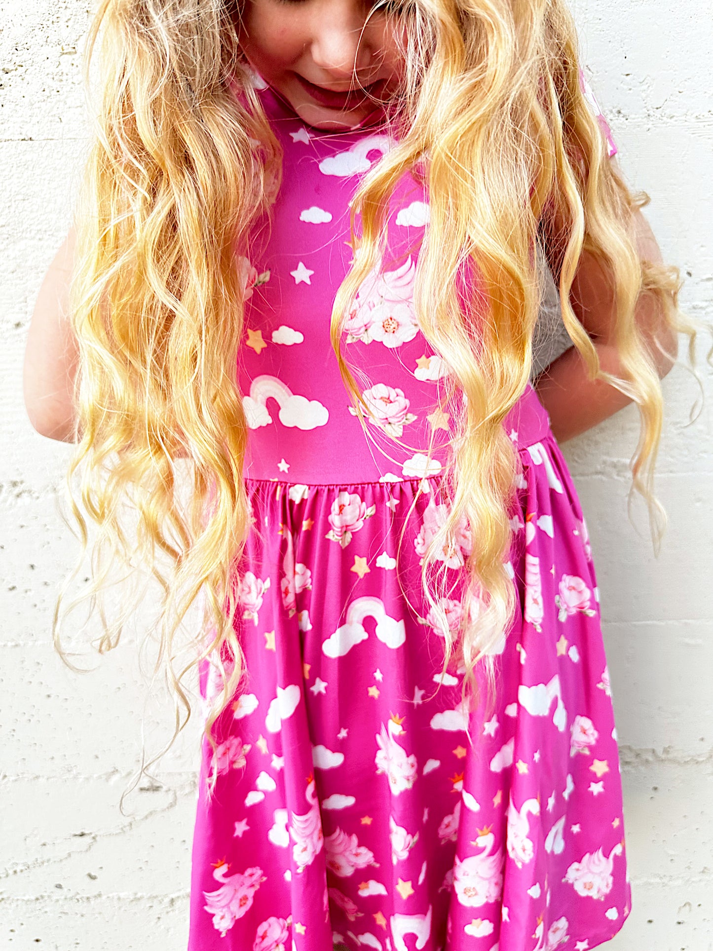 Swan Princess Skies Pink Cap Dress