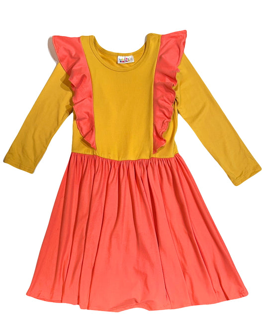 Sunset Glow Ruffle Dress 🌅✨🌻