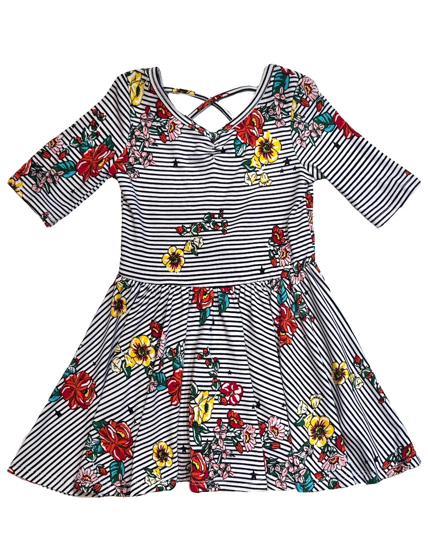 Garden Stripes Ballerina Dress 🌼❤️
