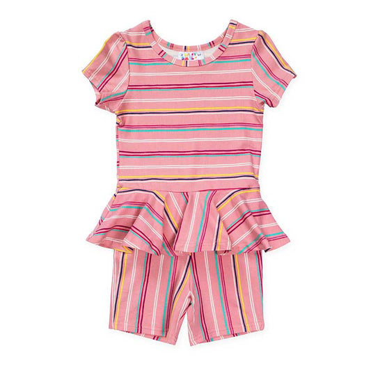 Pink Pinstripes Romper