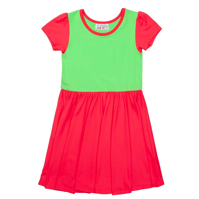 Candy Red Green Cap Dress