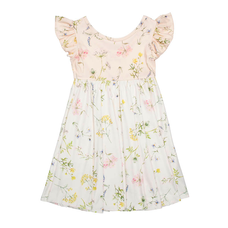 Apricot Two-Tone Autumn in Bloom Empire Dress