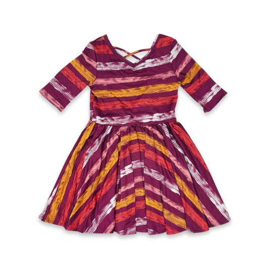 Burgundy Stripes Ballerina Dress