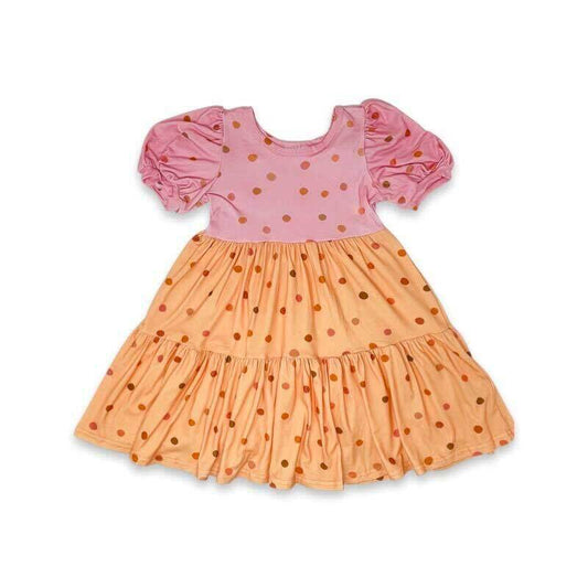 Bubblegum & Peach Dot Tier Dress