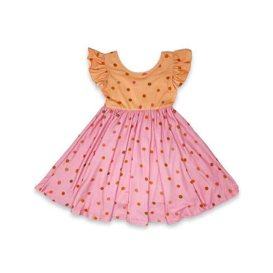 Peach & Bubblegum Dot Empire Dress