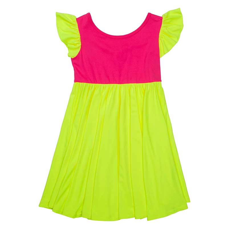 Starburst Pink Yellow Empire Dress DotDotSmile