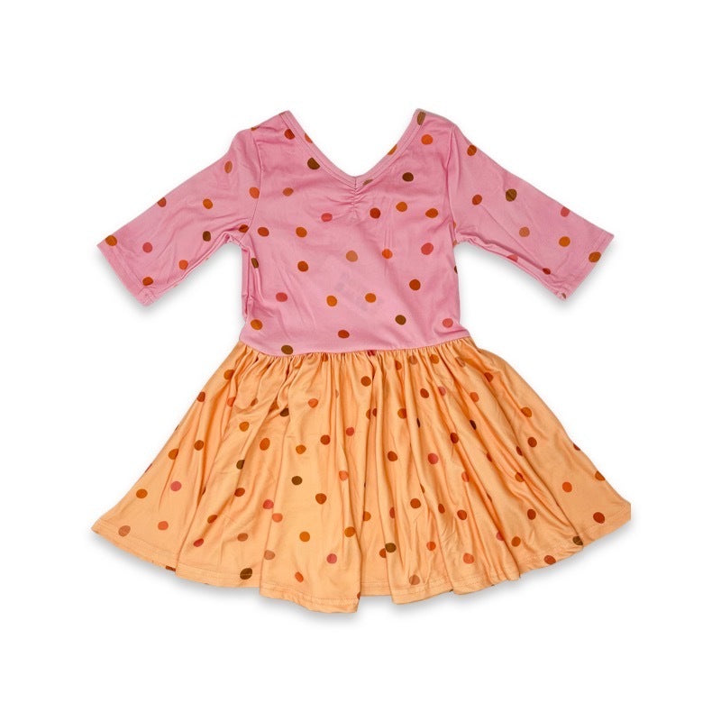 Peach Bubblegum Dot Ballerina Dress