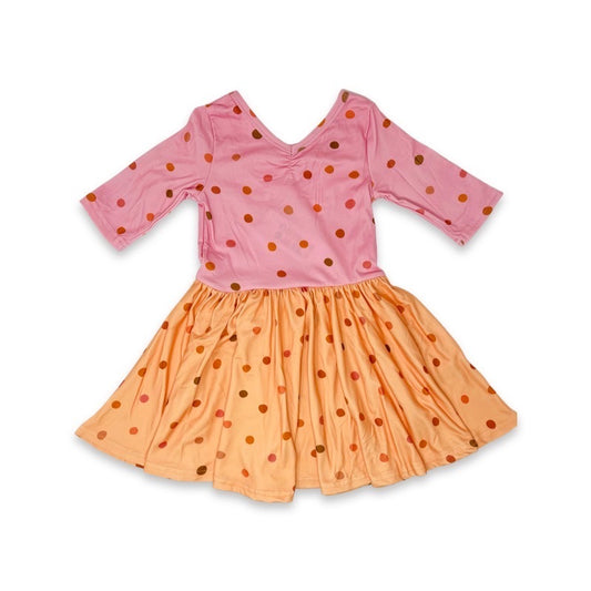 Peach Bubblegum Dot Ballerina Dress