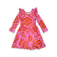 Rhombus Pink Ruffle Dress